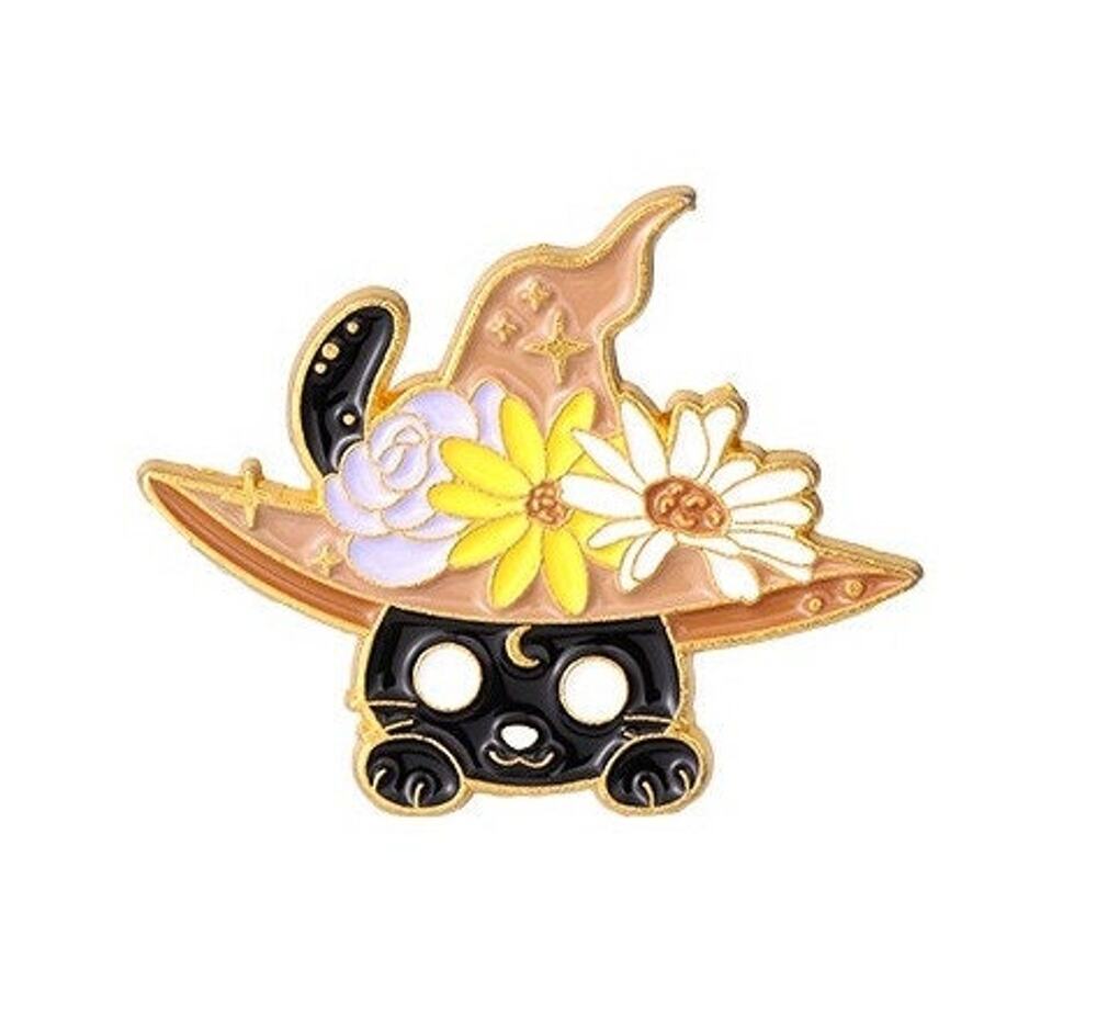 Harry Potter Gryffindors Hufflepuff Flower Cats Enamel Pins 382-1
